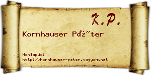 Kornhauser Péter névjegykártya